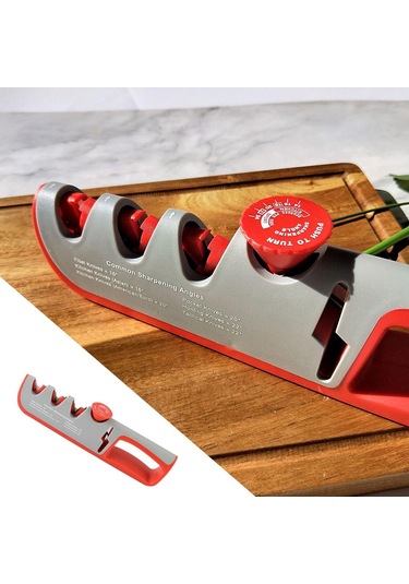 Dolıty Mutfak Bıçak Bileyici Ayarlanabilir Makas Gri-kırmızı