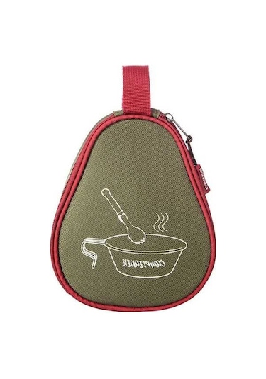 Maoyaya Kampanya & Piknik İçin Sap Kollu Çatal Bıçak Taşıma Çantası - Askeri Yeşil Yeşil