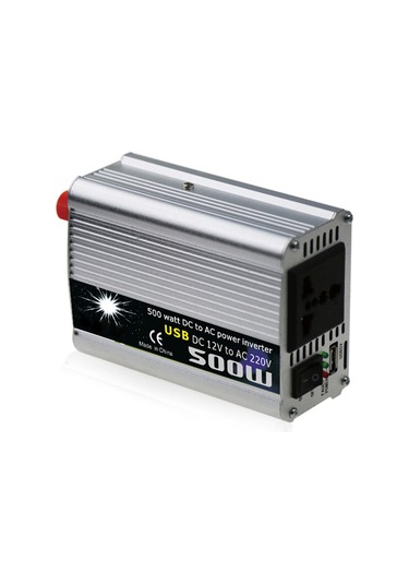 Mufunye 12v'den 220v'ye Dönüştürücü, Gümüş, 450w Sürekli Güç, Tam Metal Kasa, Usb Çıkışlı Araç İçin Inverter