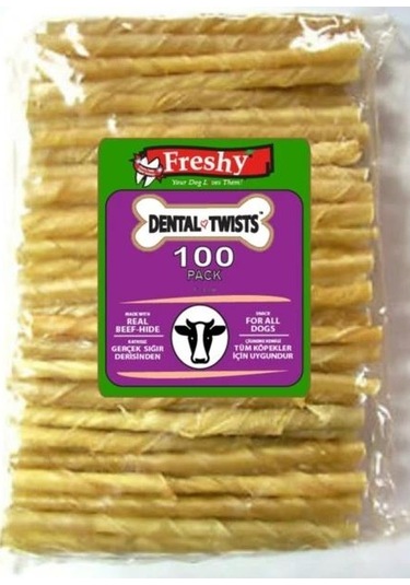 Freshy Dental Natural Burgu Köpek 100'lü Paket - 13 Cm