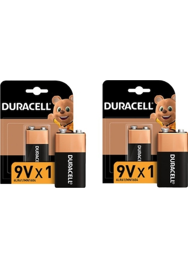 Duracell 6LR61/MN1604 Alkalin 9V Pil 2'li