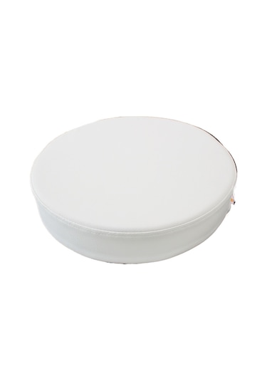 Jzcat Deri Yuvarlak Minder- Beyaz