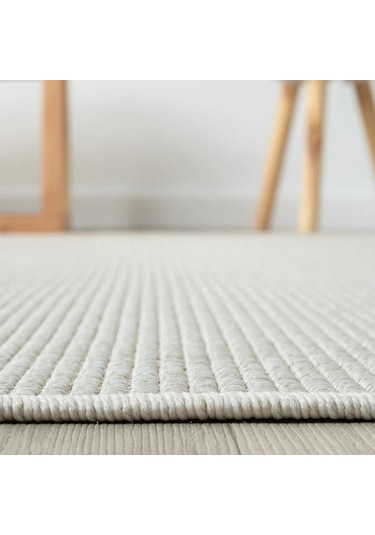 Krem Beyaz Kalın Dokuma Modern Halı - L664krbo Krem - Beyaz