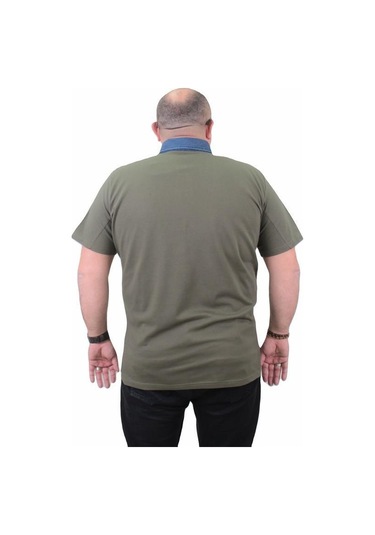 Starbattal Büyük Beden Polo Kot Yaka Tişört 23420 Hakı-Hakı Haki