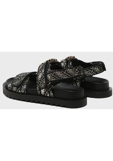 Guess Kadın Sandalet Fl6fbs Fal03 Blkpl Siyah-gold Siyah - Altın