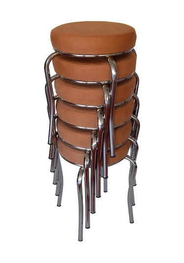 Tabure (Krom Ayaklı) (6 Adet) - Mutfak Balkon Taburesi