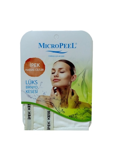 Micro Peel İpek Hassas Cilt İçin Banyo Kesesi 16 x 25 CM Beyaz