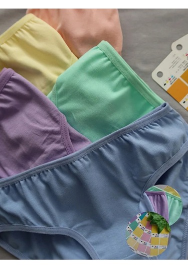 Alya Underwear Anne Kız Kombin Pamuklu Külot - Beyaz Slip İç Çamaşırı - 5'li Paket Çok Renkli-p15