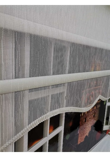 Çift Mekanizmalı Tül Ve Stor Perde - Model 2 Beyaz