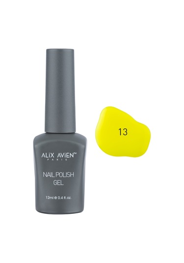 Alix Avien Uv Kalıcı Neon Sarı Jel Oje 13 Gel Polish 12 Ml