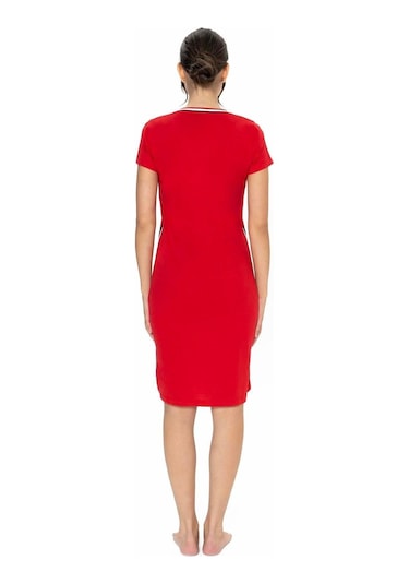 U.s. Polo Assn. 20007 Kadın V Yaka Kısa Kollu Günlük Gecelik Kırmızı U.s. Polo Assn. 20007 Kadın V Yaka Kısa Kollu Günlük Gecelik Kırmızı