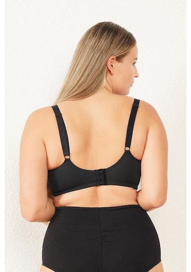 Magic Form 6838 Kadın Penye Desteksiz Balenli Toparlayıcı Sütyen-siyah Siyah