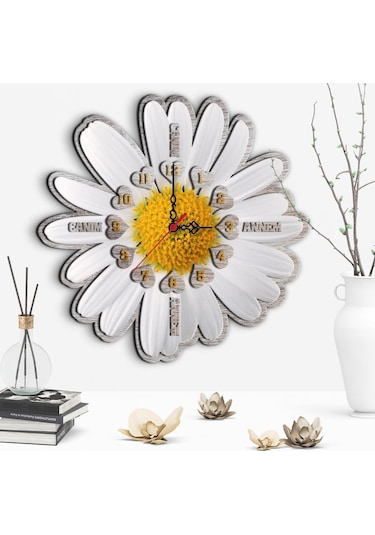 Dekoratif Canım Annem Tasarımlı Ahşap Duvar Saati - 3 Çok Renkli