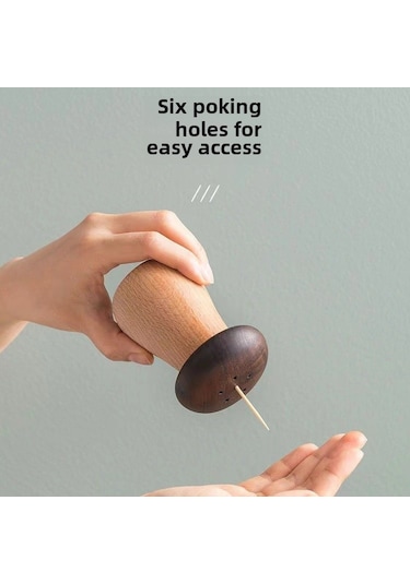 Youtek Ev Kullanıma Siyah Ceviz Ve Akçaağaç İki Renkli Mantar Şekilli Ahşap Diş Çubukluk Kutusu Diğer