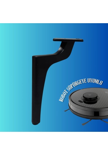 17 Cm Metal Zirve Ayak Koltuk Ayağı Mobilya Ayağı Ünite Ayağı Konsol Ayağı Puf Berjer Ayağı Siyah
