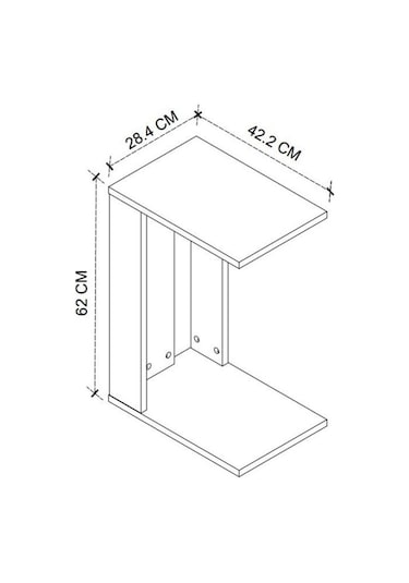 Bofigo C Sehpa Tekerlekli Sehpa Yan Sehpa Koltuk Sehpası Çam - An