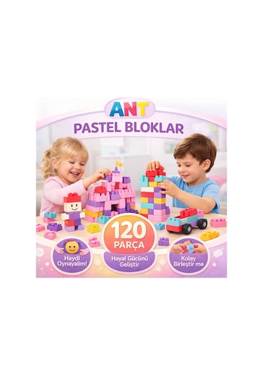 Vakumlu Pastel Blok 120 Parça Eğitici Oyuncak Yapı Seti