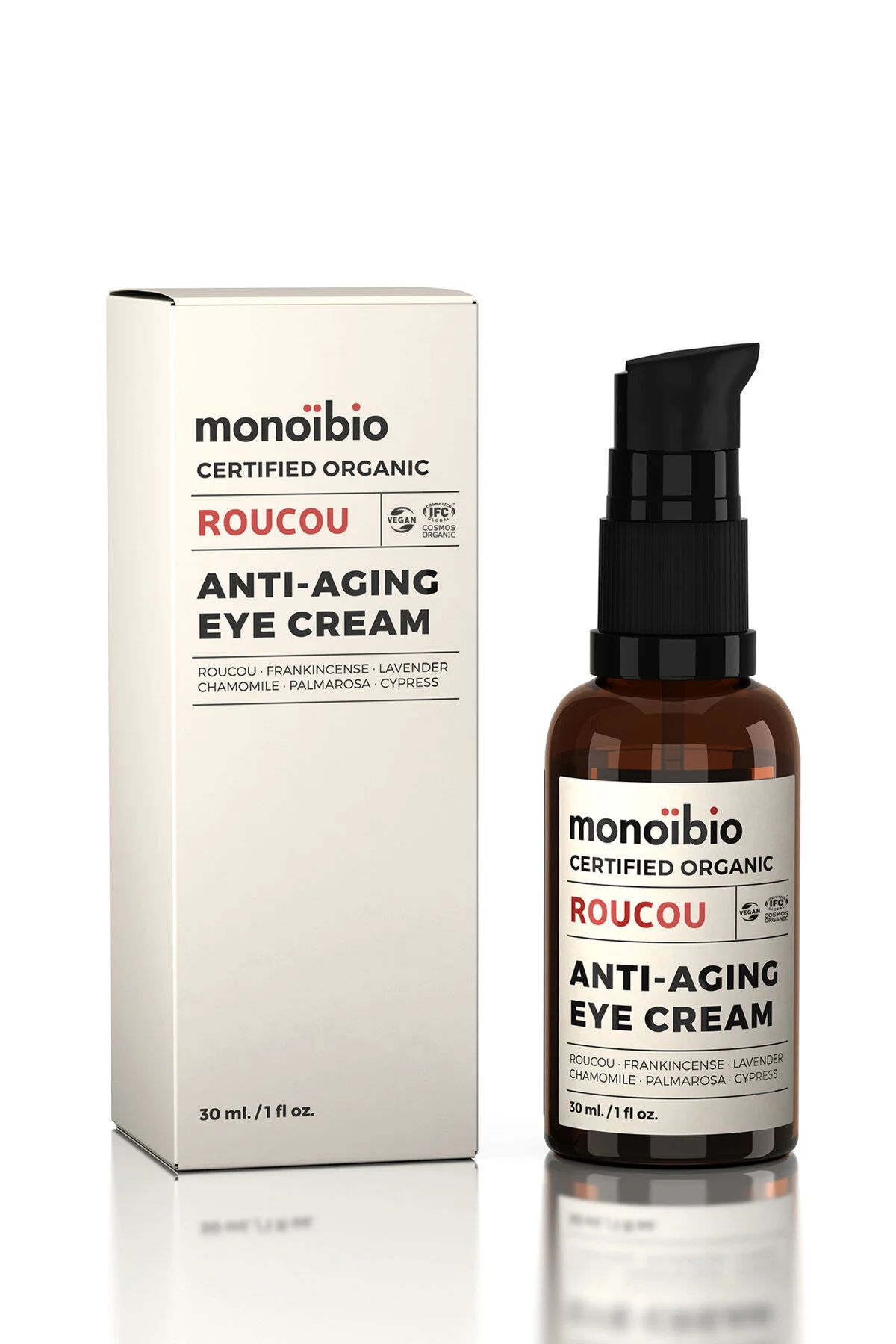 Monoibio Roucou Yaşlanma Karşıtı Göz Çevresi Kremi - Anti Aging Göz Altı Torbası Morluğu Kazayağı Kremi 30 Ml