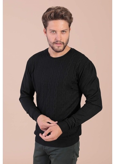 Ferraro Bisiklet Yaka Superfine Yün Kazak - Siyah Siyah (490434136) Siyah