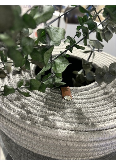 Kopya - Patrick Jüt Hasır Görünümlü Çöp Kovası, Dekoratif Sepet, Kağıt Çöpü Sepeti Griantrasit