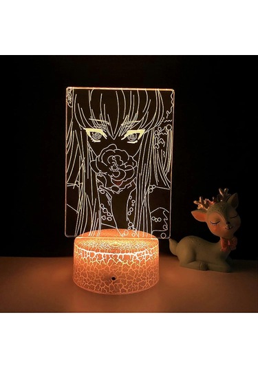 Code Geass 3d Lamba Anime Gece Lambası Led Yatak Başucu Dekorasyonu Çok Renkli