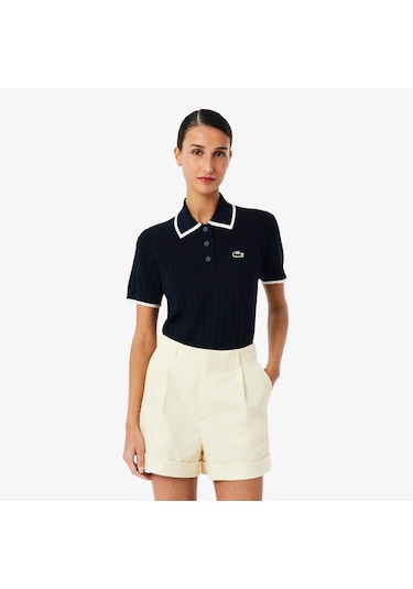 Lacoste Kadın Regular Fit Kısa Kollu Polo Yaka Trikot-shirt Lacivert