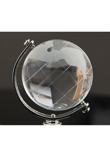 Dekoratif Cam Dünya Küresi Masa Ofis Dekoru 8x12 Cm