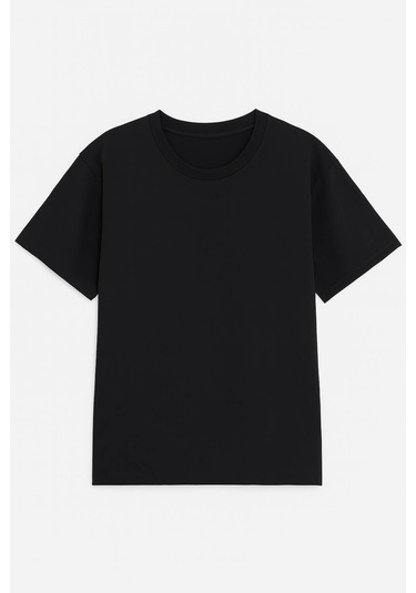 Kadın Bisiklet Yaka Oversize %100 Pamuk T-shirt Çok Renkli