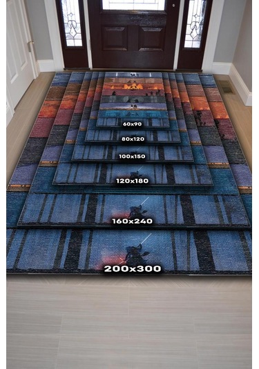 Homshtag Bölümler Film Halısı Star Wars Temalı Film Halısı Çok Renkli