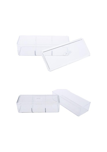 Homyl Toz Geçirmez Akrilik Makyaj Pamuğu Ped Çubuğu Saklama