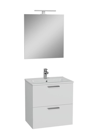 Vitra 75021 Mia 60 CM Banyo Dolabı Seti Dolap + Ayna Beyaz
