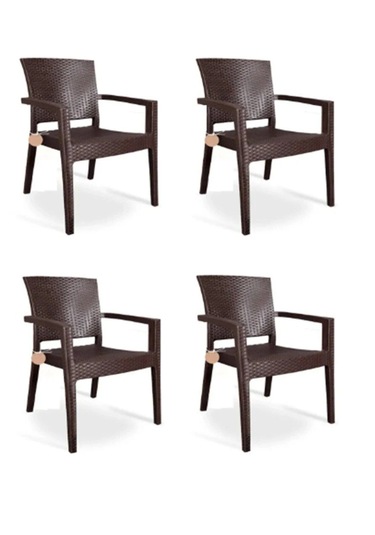 4'lü Set Rattan Victor Kollu Sandalye Koltuk A Plus