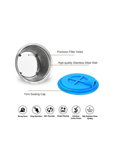 Pazly Doldurulabilir Paslanmaz Çelik Kahve Kapsülleri Gümüş Renk Gümüş