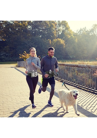 Konesam Mavi Outdoor Spor Çantası - Yürüyüş, Koşu, Fitness Ve Köpek Turları İçin Tasarlanmış Bel Çantası Köpek İpi Dahil Değil Mavi