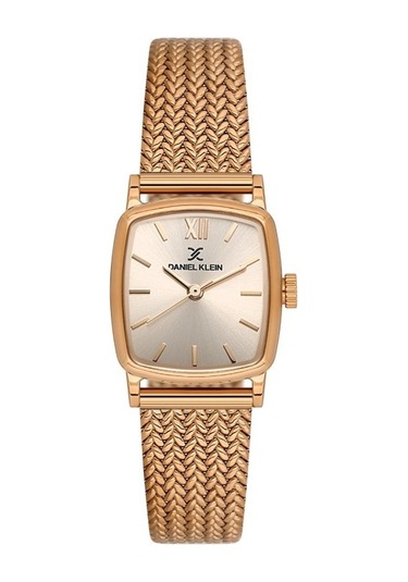 Danıel Kleın Dke.1.10979-5 Dikdörtgen Rose Gold Hasır Kordon Kadın Kol Saati Rose Gold