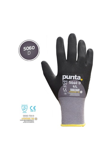Punta 5060 D - 15G Gri Nylon/Spandex Astar Üzeri ¾ Dotlu Mikro K