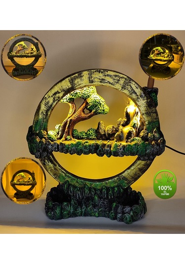 Işıklı Hayal Çemberi Geri Akış Tütsülük Gece Lambası Altın