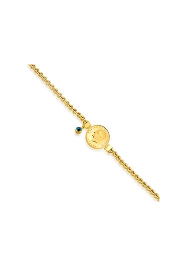 Ata Yarımlı Gözlü Altın Bileklik Güverse Zincir