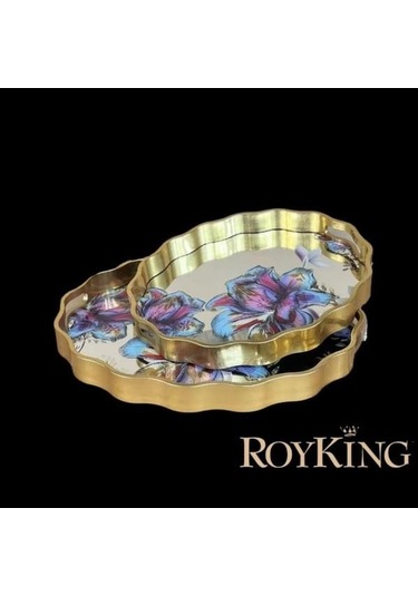 Royking 2 Li Oval Tepsi 44x36-38x31 Cm Fx 076 Gold