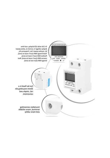 Trendooze 220v Tek Fazlı Lcd Elektrik Sayacı - Dın Ray, Gerçek Zamanlı Tüketim, Dayanıklı Abs