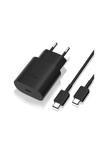 Samsung 25w Adaptör + 3m Kablo İçin Şarj Cihazı - Siyah 3 M