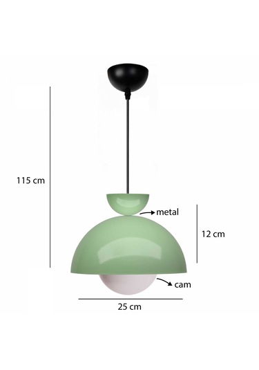 Homing Nuuq Camlı Metal Sarkıt 241339 Su Yeşili
