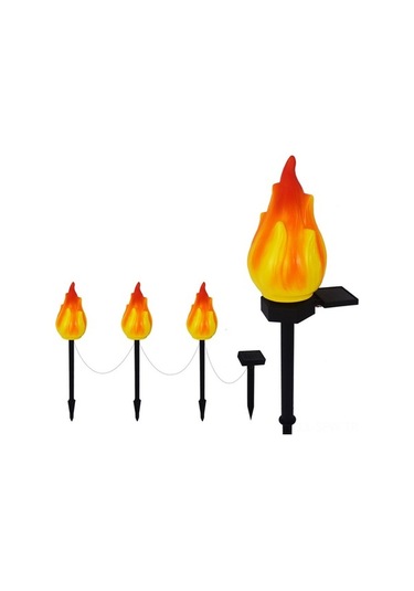 Trendooze Güneş Enerjili Bahçe Lambası, Alev Efekti, Su Geçirmez, Ip55, Modern Tasarım