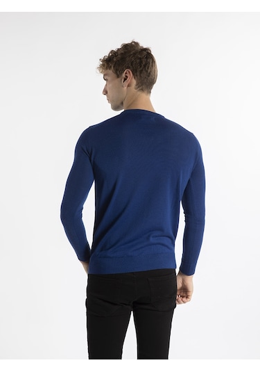 Trussardi Trussardı Erkek Kazak  TRRD003641 Mavi