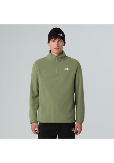The North Face M Glacier Fleece 1/4 Zip Jacket Erkek Polar-30560 Yeşil
