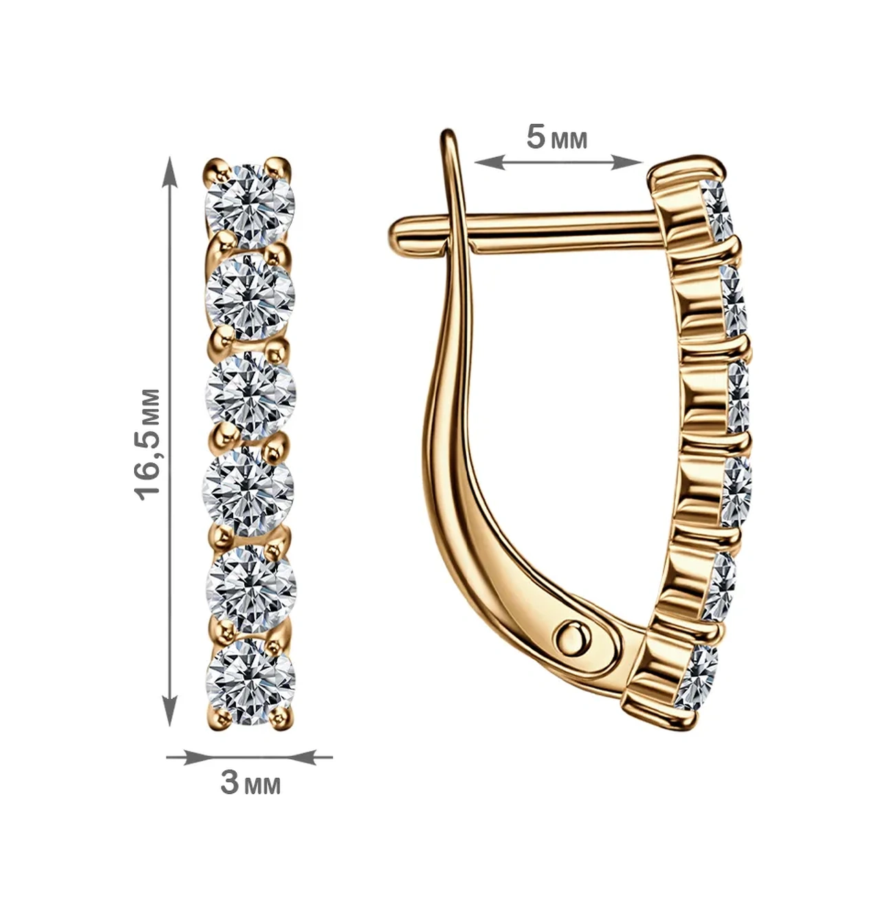 Veronika Jewelry Factory 925 Ayar Gümüş Yol Şeritli Sütaşlı Küpe 418578175 Altın