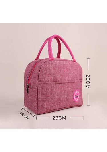 Aubyhe Piknik Ve Öğle Yemeği İçin Isı Ve Soğuk Saklama Çantası - Oxford Kumaş, Alüminyum Folyo - Pembe Diğer