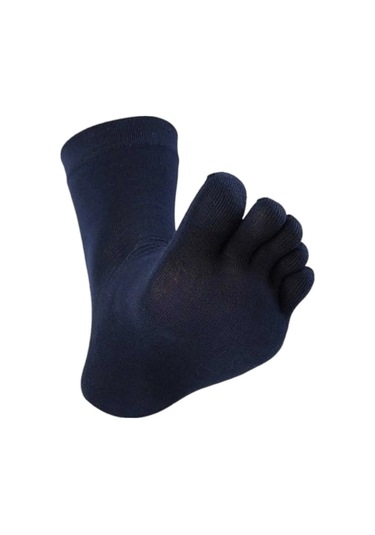 Tezzgelsin Erkek 6'lı Bambu Mantar Çorabı Parmak Çorap Lacivert