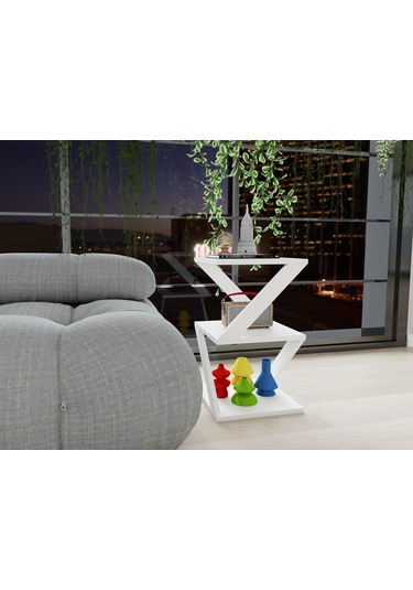 Bubon Yan Sehpa Beyaz-beyaz