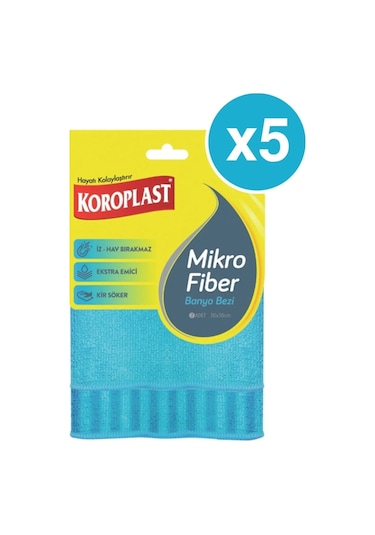 Koroplast Mikro Fiber Banyo Bezi 2 Li 30 x 30 CM 5 Paket